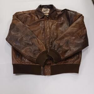 VTG 90s Global Identity G-III Leather Atlas Lined Aviator Bomber Flight Jacket S